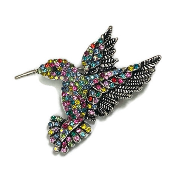 Multi Colored Hummingbird Brooch - Picture 2 of 6